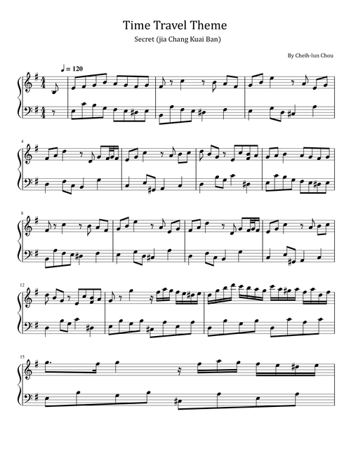 Secret (jia Chang Kuai Ban) (Arr. poon) - Chieh-lun Chou (Piano Solo)