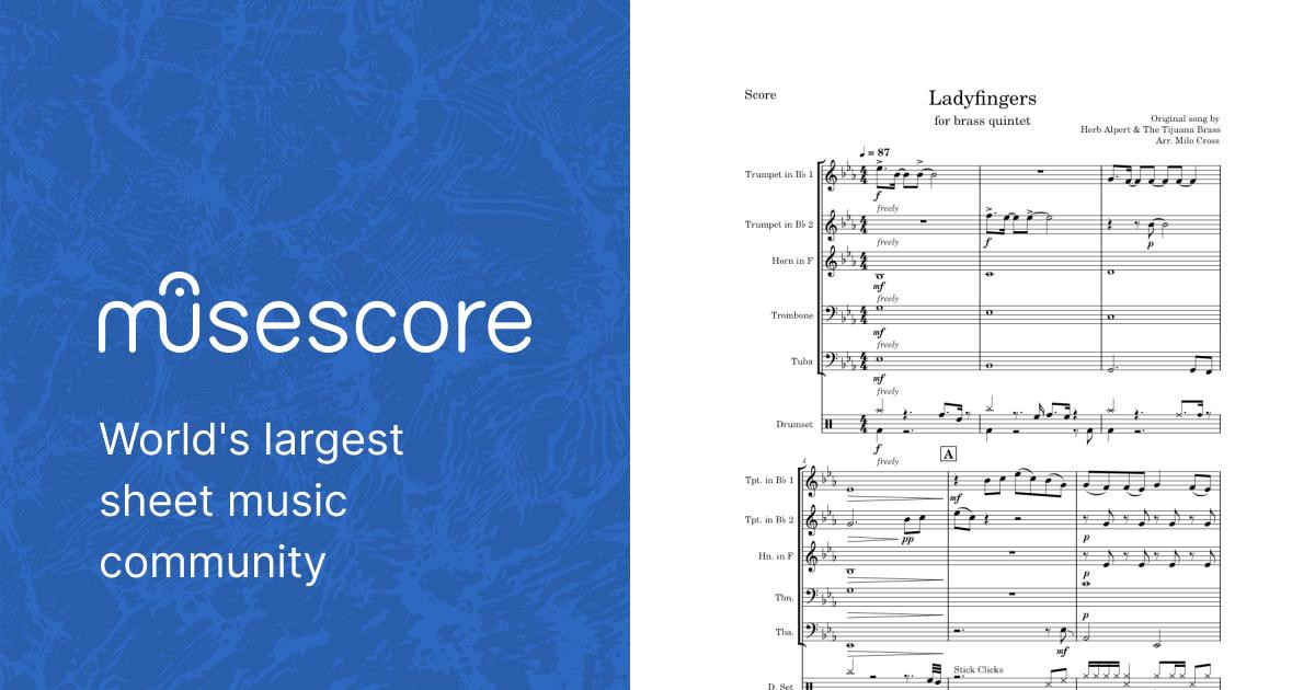 Ladyfingers Herb Alpert & The Tijuana Brass arr. Milo Cross Sheet