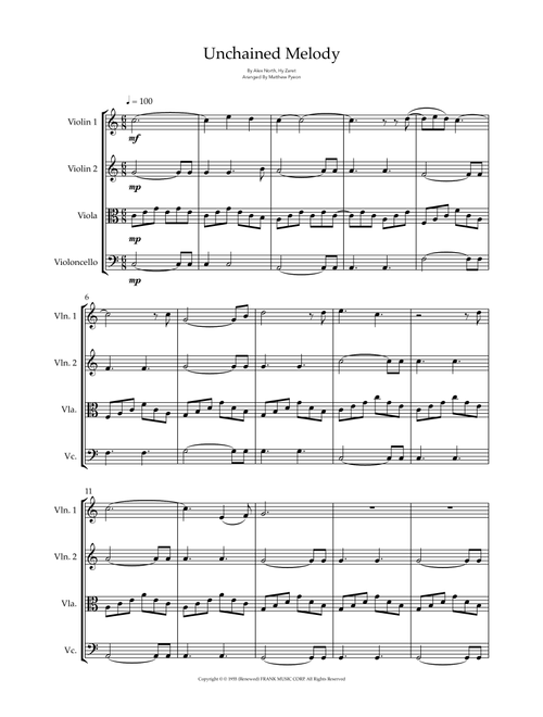 Unchained Melody (Arr. Matthew pyeon) - Al Hibbler (String Quartet)