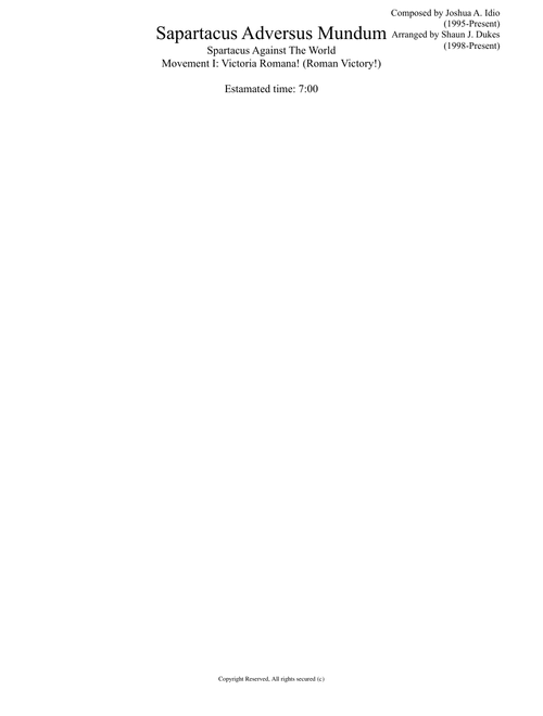 Spartacus sheet music arranged by Marchingbandman88888