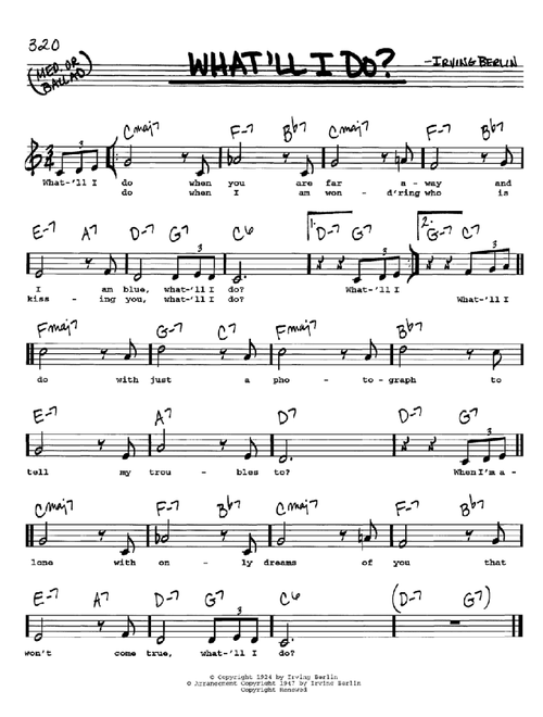 What'll I Do - Irving Berlin, Bobby Scott (Real Book - Melody-Chords-Lyrics)
