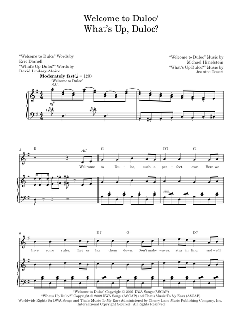 What's Up, Duloc? - Shrek The Musical (Piano-Vocal-Guitar)