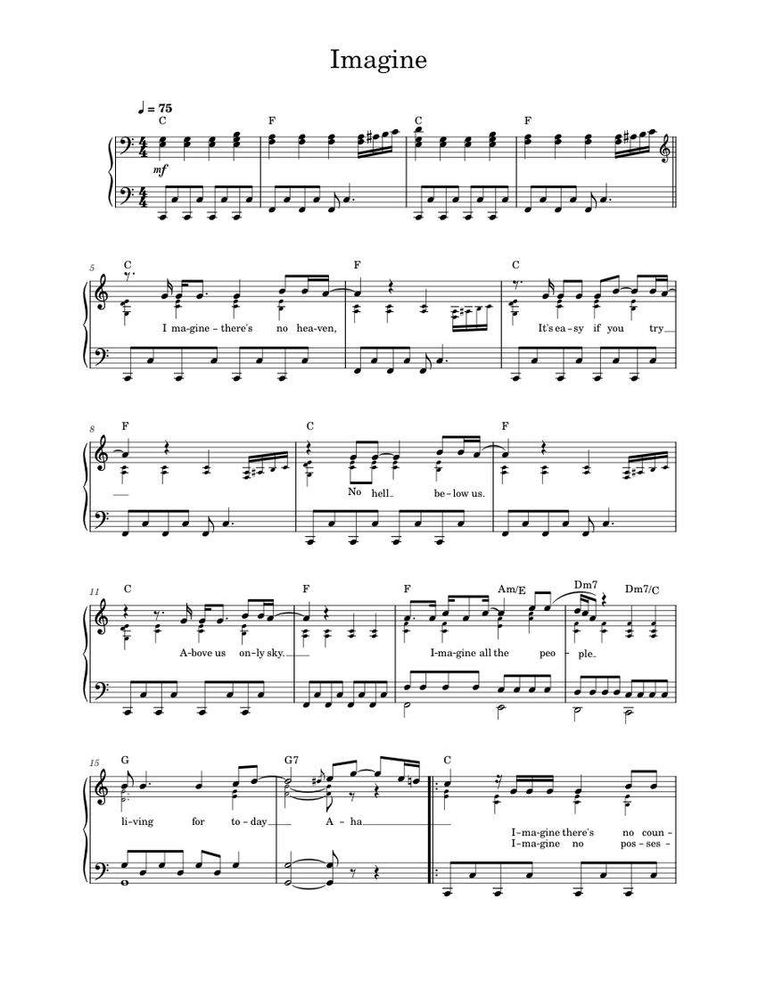 Imagine Sheet music for Piano (Solo) | Musescore.com john-lennon-imagine-partituras-para-piano-en-note-store-es-piano-solo-sku-pso0004586
