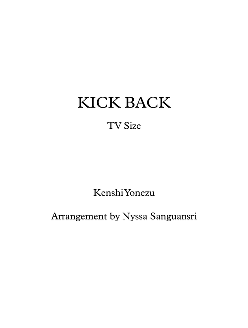 Kick Back (Arr. Nyssa Sanguansri) - Kenshi Yonezu (String Quartet)