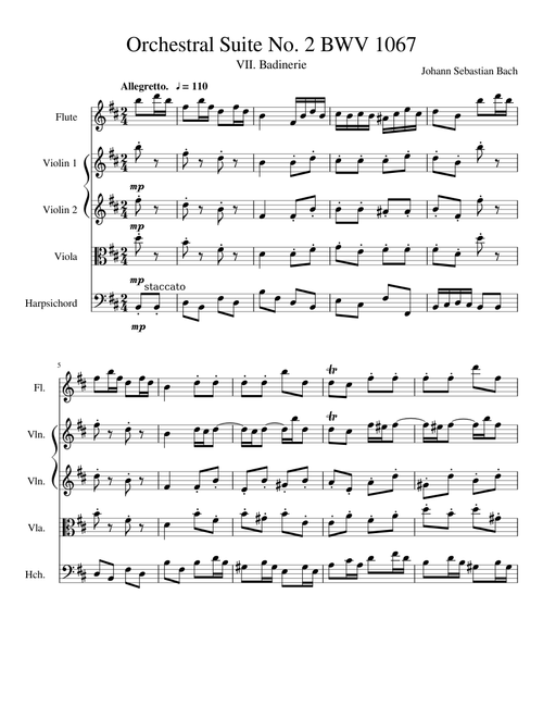 Bach Orchestral Suite No 2 BWV 1067