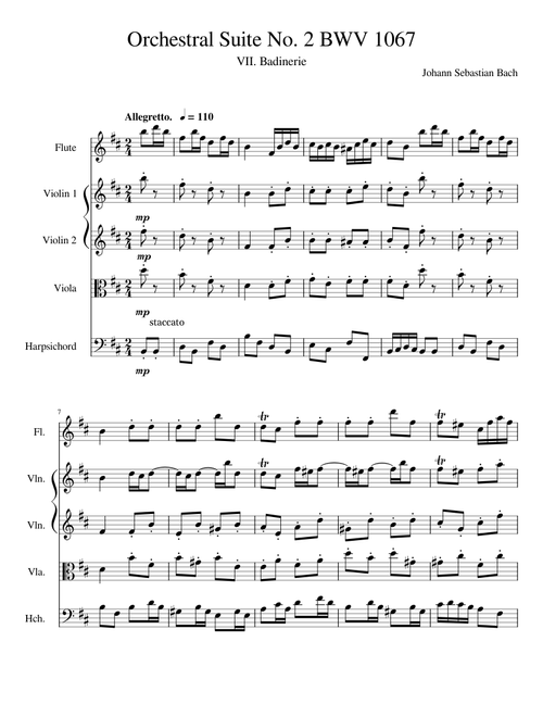 Bach Orchestral Suite No 2 BWV 1067