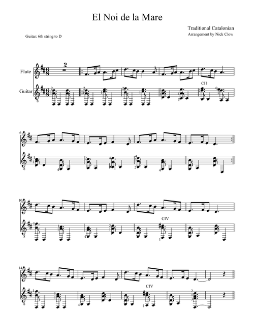 El Noi de la Mare (Arr. Nick Clow) - Traditional (Instrumental Duet)