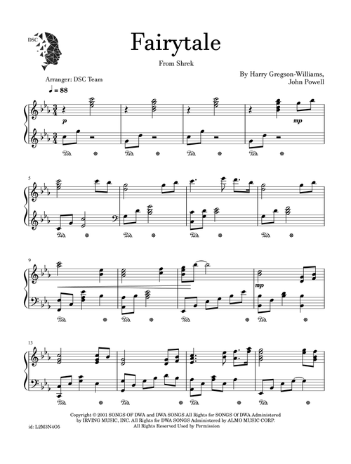 Fairytale Opening (Arr. Digital Scores Collection) - John Powell, Harry Gregson-Williams (Piano Solo)