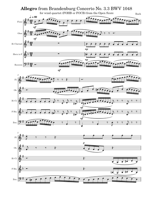 Last movement from Brandenburg Concerto #3 - Johann Sebastian Bach