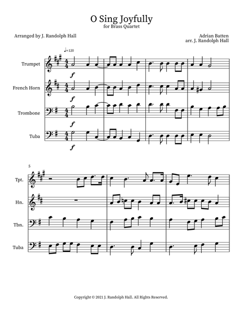 O Sing Joyfully (Arr. J. Randolph Hall) (Small Ensemble)