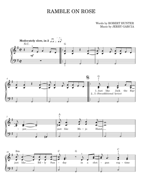 RAMBLE ON ROSE - ROBERT HUNTER