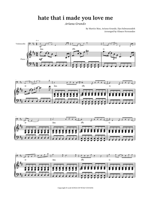 Hate That I Made You Love Me (Arr. Glauco Fernandes) - Ariana Grande, Martin Max, Ilya Salmanzadeh (Cello and Piano)