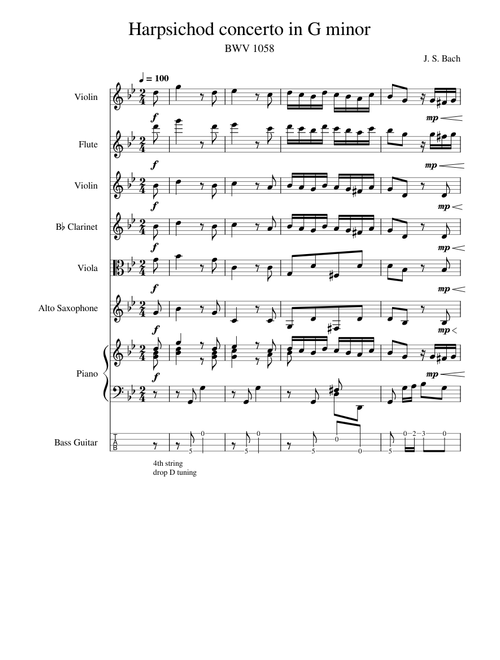 Harpsichord Concerto No.7 in G minor, BWV 1058 – Johann Sebastian Bach Bach Keyboard Concerto in G Minor chamber ensemble