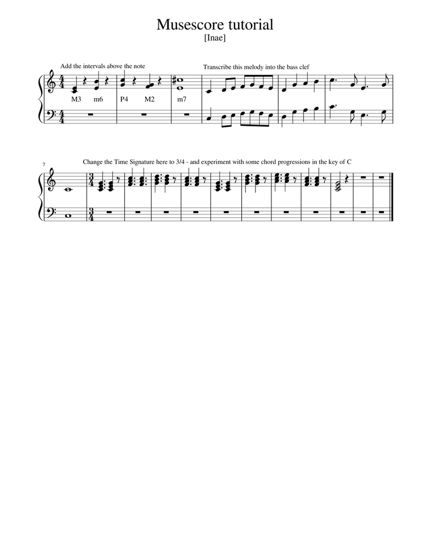 Musescore_tutorial Sheet music for Piano (Solo) Easy | Musescore.com