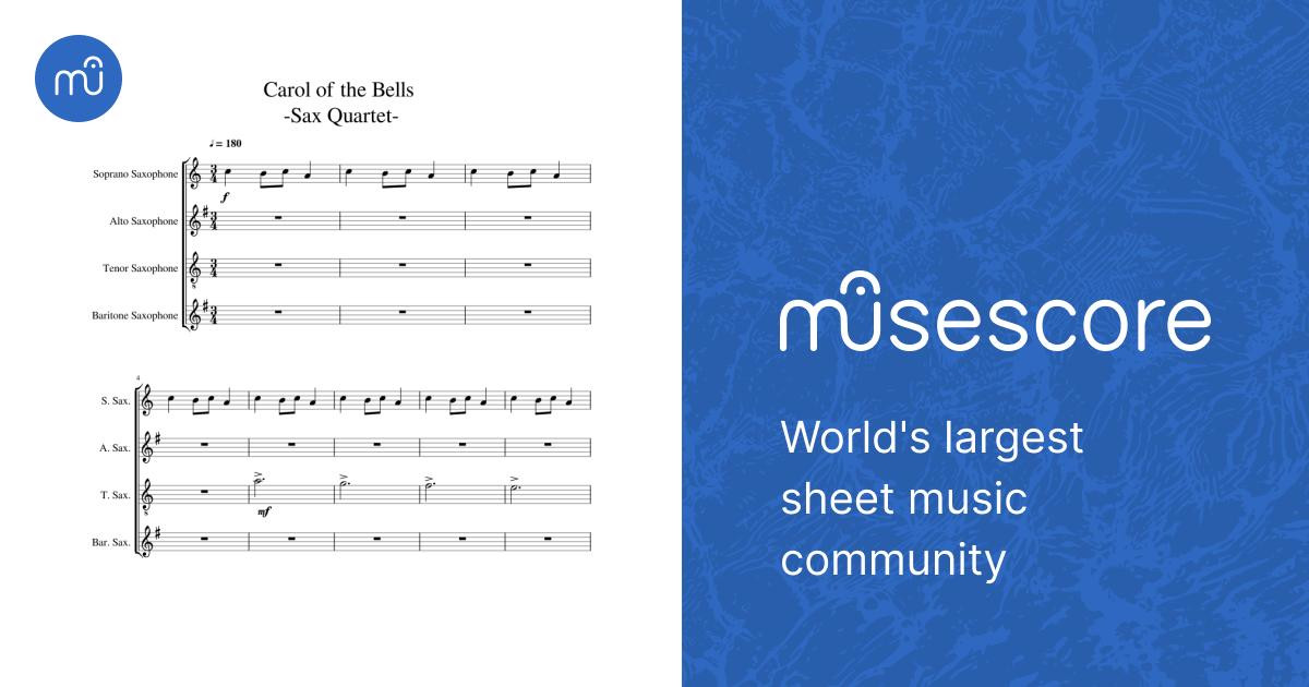 Carol of the Bells Sax Quartet Sheet music for Saxophone alto ...