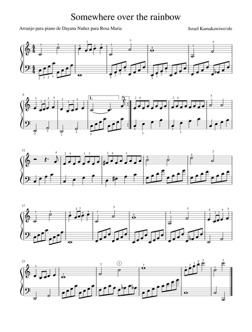 Somewhere over the rainbow - Piano - Arr Dayana Nuñez