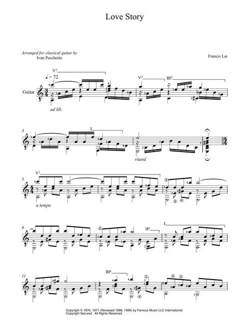 Love Story (Arr. Ivan Paschoito) - Francis Lai (Solo Guitar)