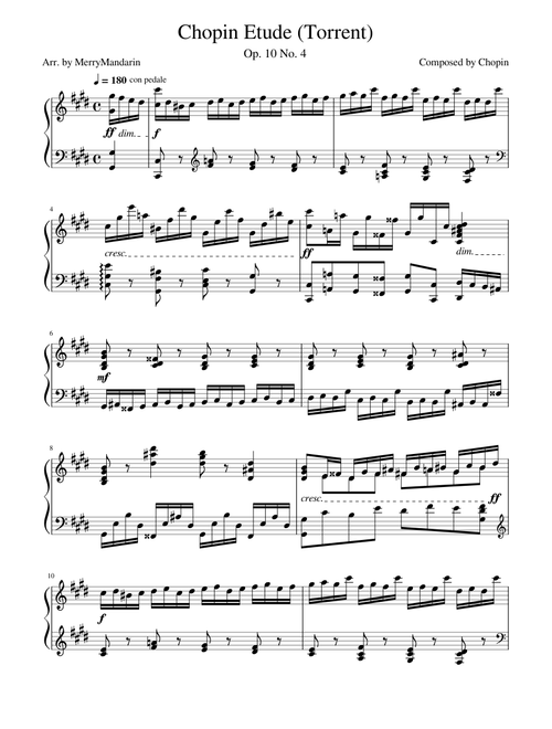 Etude No. 4 in C# Minor "Torrent" (Op. 10) – Frédéric Chopin