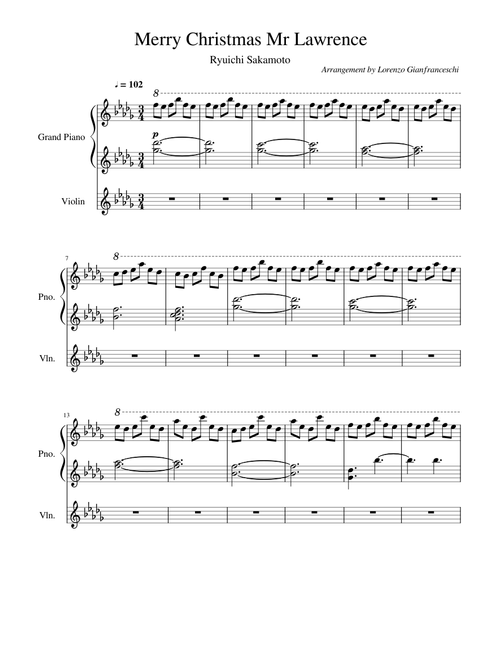 "Merry Christmas Mr. Lawrence" (Piano/Violin)