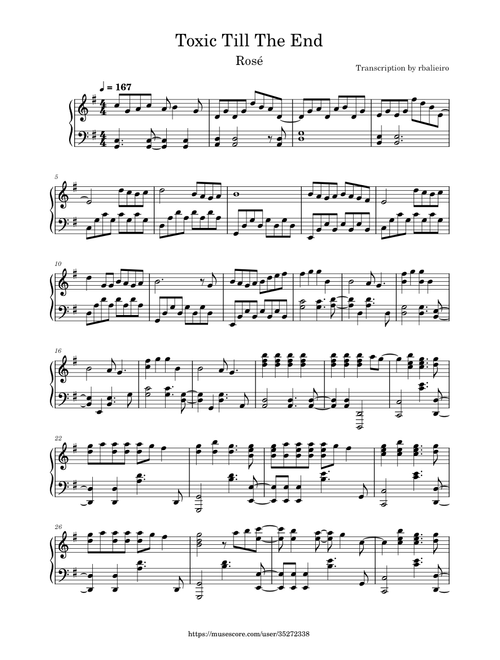 TOXIC TILL THE END — ROSÉ (BLACKPINK) [Piano Version]
