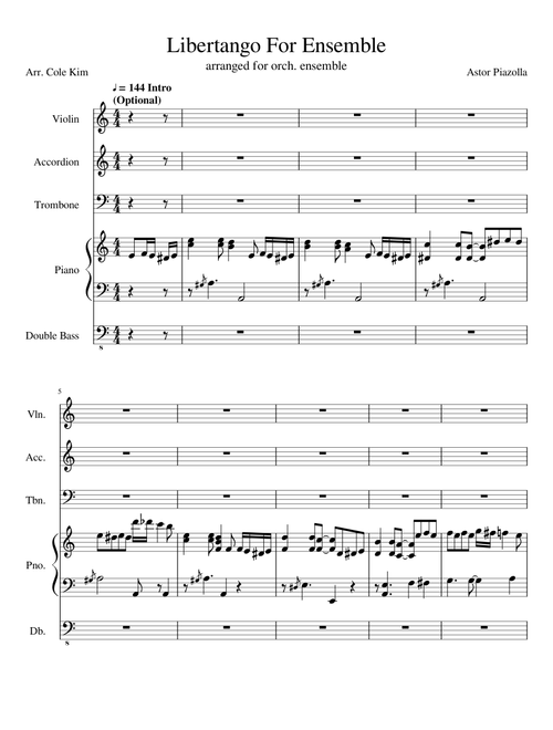 Libertango Trombone Arrangement