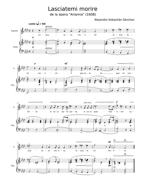 Lasciatemi morire – Claudio Monteverdi Lasciatemi morire