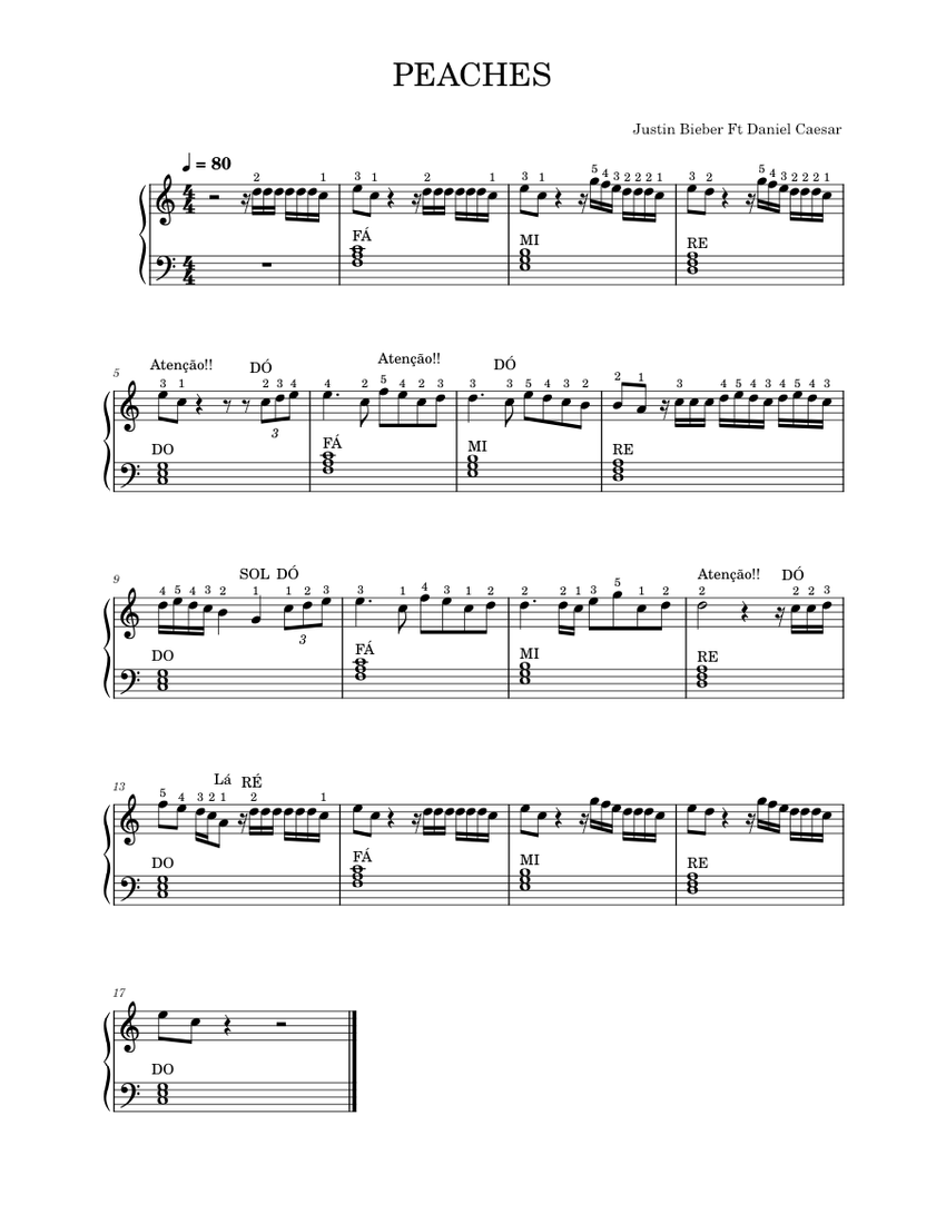 PEACHES Sheet music for Piano (Solo)