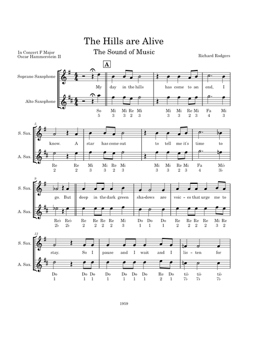 The Sound Of Music (from The Sound of Music) – Rodgers & Hammerstein (Sax Duet)