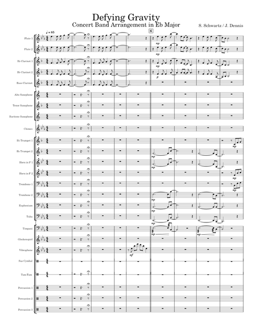 Defying Gravity – Stephen Schwartz | Concert Band Arrangement in Eb Major