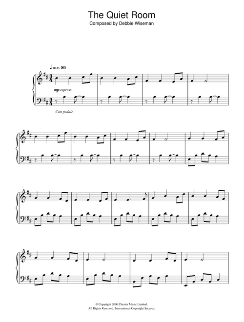 The Quiet Room - Debbie Wiseman (Piano Solo)