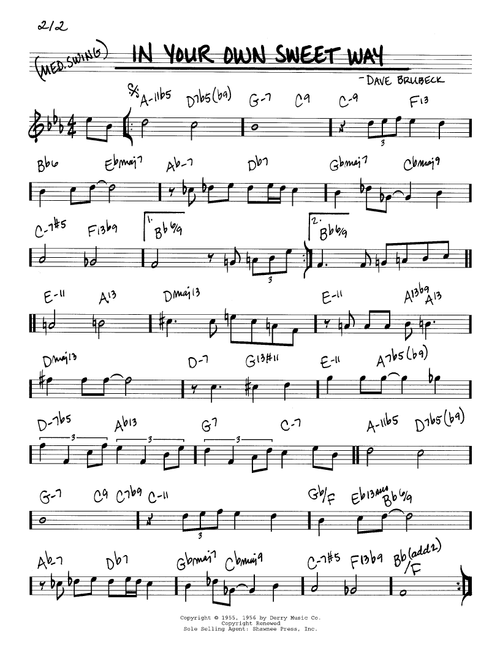 In Your Own Sweet Way - Dave Brubeck (Real Book - Melody-Chords)