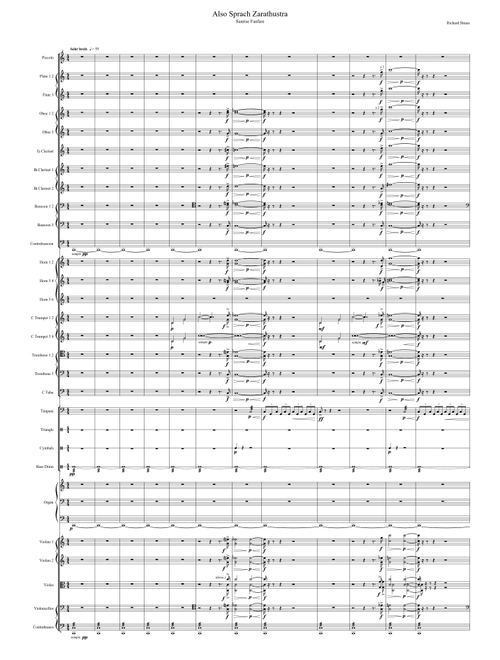Also Sprach Zarathustra - Sunrise Fanfare (2001: A Space Odyssey) (Complete Orchestral Score)