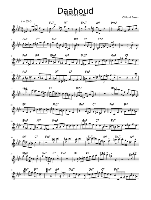 Daahoud Clifford's Solo Transcription