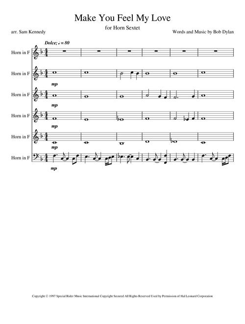 Make You Feel My Love (Arr. Sam K.) - Adele (Brass Ensemble)