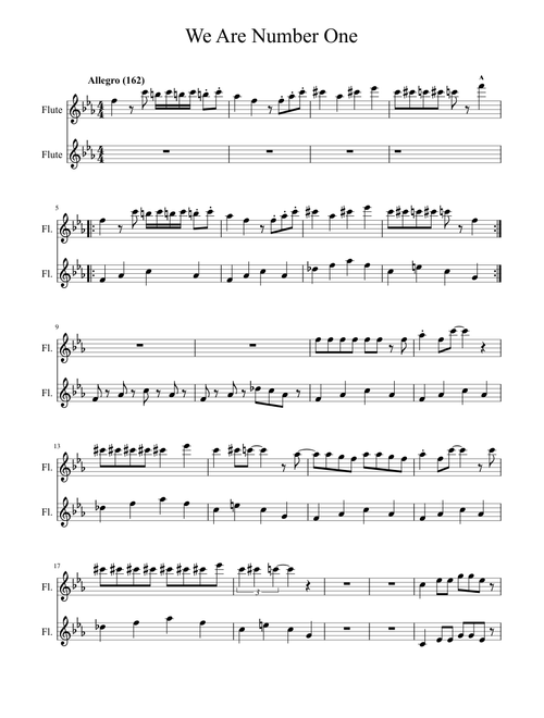 We Are Number One (flute duet)