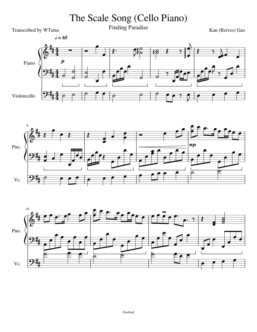 The Scale Song (Cello Piano) Sheet music for Piano (Solo) | Musescore.com
