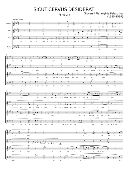 SICUT CERVUS DESIDERAT - Giovanni Pierluigi da Palestrina