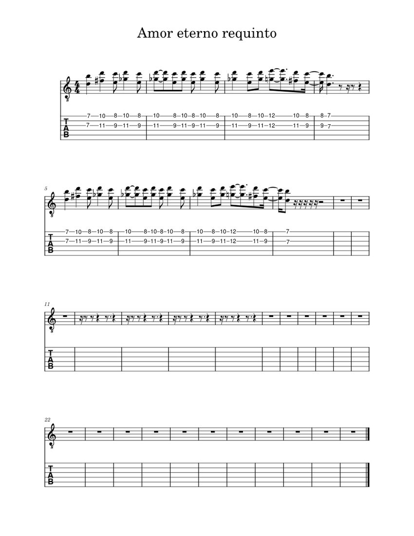 Amor Eterno Juan Gabriel Amor eterno requinto Sheet music for Guitar