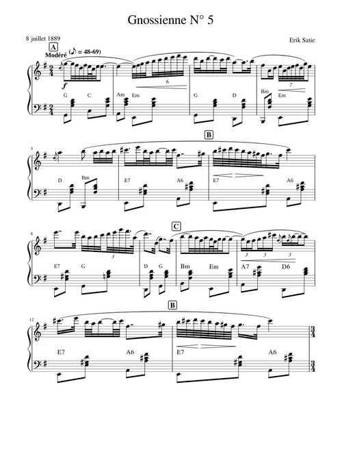 Erik Satie - Gnossienne N° 5