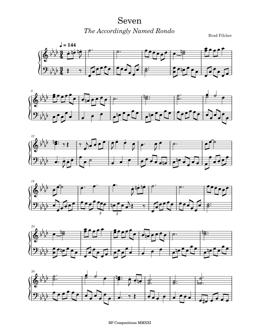 Seven Sheet music for Piano (Solo) | Musescore.com