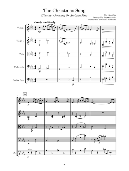 The Christmas Song – Nat King Cole (for String Quintet)