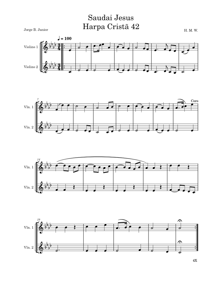 Saudai Jesus Harpa Cristã 42 Sheet music for Violin (Solo) | Musescore.com