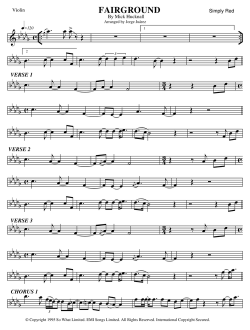 Fairground (Arr. Jorge Juárez) - Simply Red (Violin Solo)