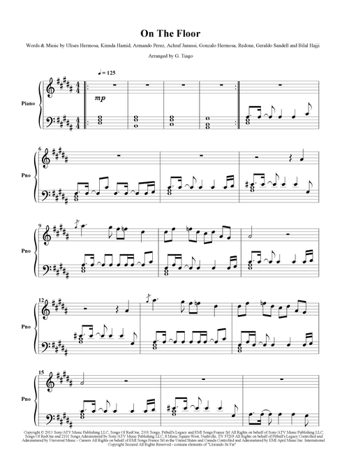 On The Floor (Arr. G. Tiago) - Jennifer Lopez Featuring Pitbull (Piano Solo)