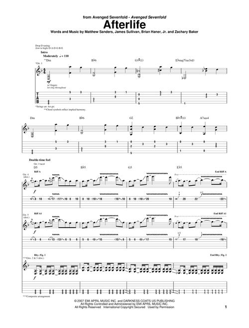 Afterlife - Avenged Sevenfold (Guitar Tab)