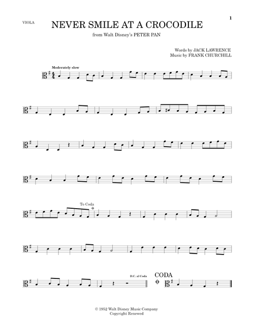 Never Smile At A Crocodile - Frank Churchill (Viola Solo)