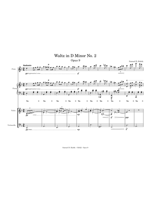 Waltz in D Minor No. 2 Opus 9