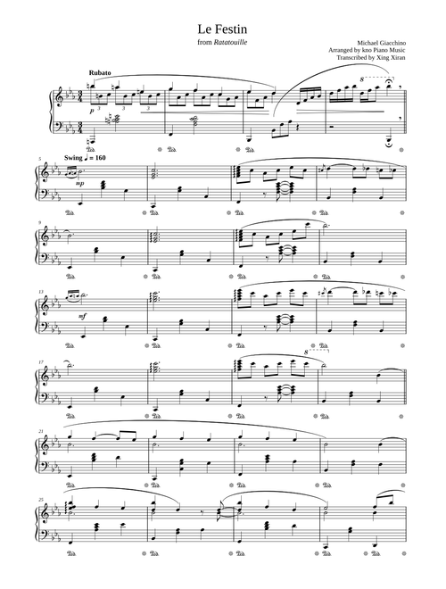 Le Festin - Ratatouille (kno Piano Music)