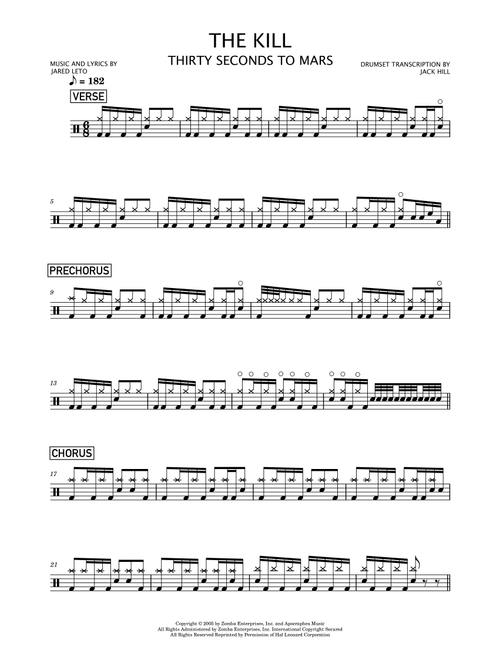 The Kill (Bury Me) (Arr. Jack Hill) - 30 Seconds To Mars (Drums)