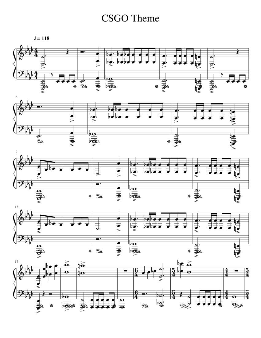 CSGO Theme Sheet music for Piano (Solo) | Musescore.com